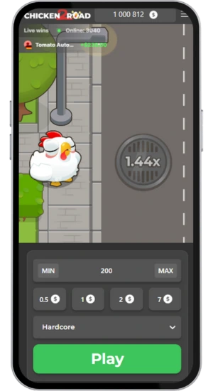 Startbildschirm von Chicken Road 2