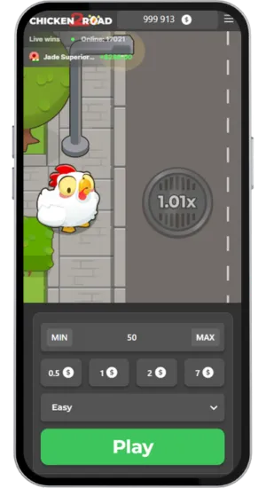Chicken Road 2 Start Screen & Bet Setup