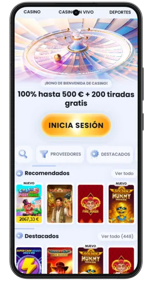 Página principal del casino donde está disponible la descarga de Chicken Road 2