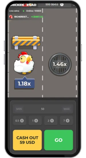 Chicken Road 2 Cena de corrida ativa