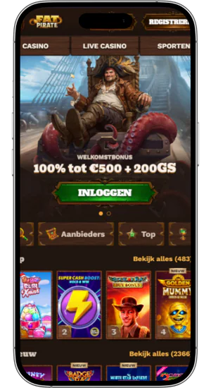 Fatpirate Casinosite openen in Safari browser op iPhone Chicken Road 2