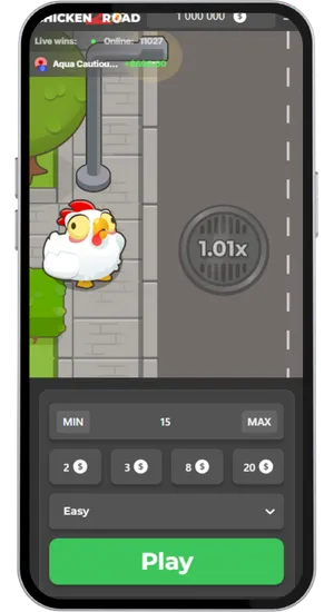 Selecionar o valor da aposta e o nível de dificuldade no demo do Chicken Road 2 nos modos Fácil, Médio, Difícil e Hardcore