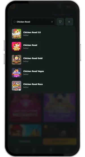 Suche nach Chicken Road 2 in der Casino-Spielebibliothek und Auswahl der Demo- oder Gratisplay-Option ohne Anmeldung