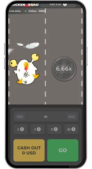 Écran de tour perdu de Chicken Road 2 montrant le poulet éliminé après avoir heurté un obstacle