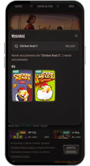 Wyszukiwanie Chicken Road 2 w bibliotece gier kasyna i wybór opcji demo lub darmowej gry bez logowania