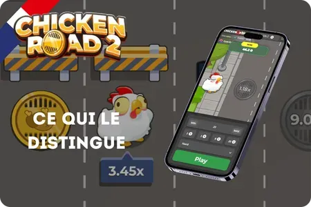 Gameplay de Chicken Road 2 avec le multiplicateur grimpant à travers les voies de circulation