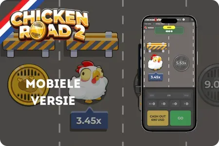 Chicken Road 2 op een smartphone met touch cashout-knoppen
