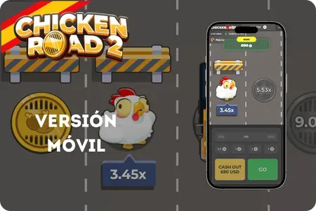 Chicken Road 2 en un móvil con controles táctiles de cobro